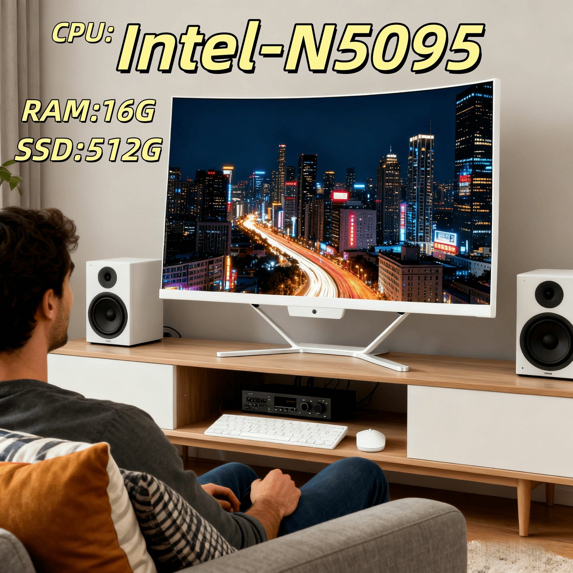Моноблок 24" Intel N5095/16ГБ/512ГБ SSD готов к работе сразу! (Windows 11 Pro + Office)