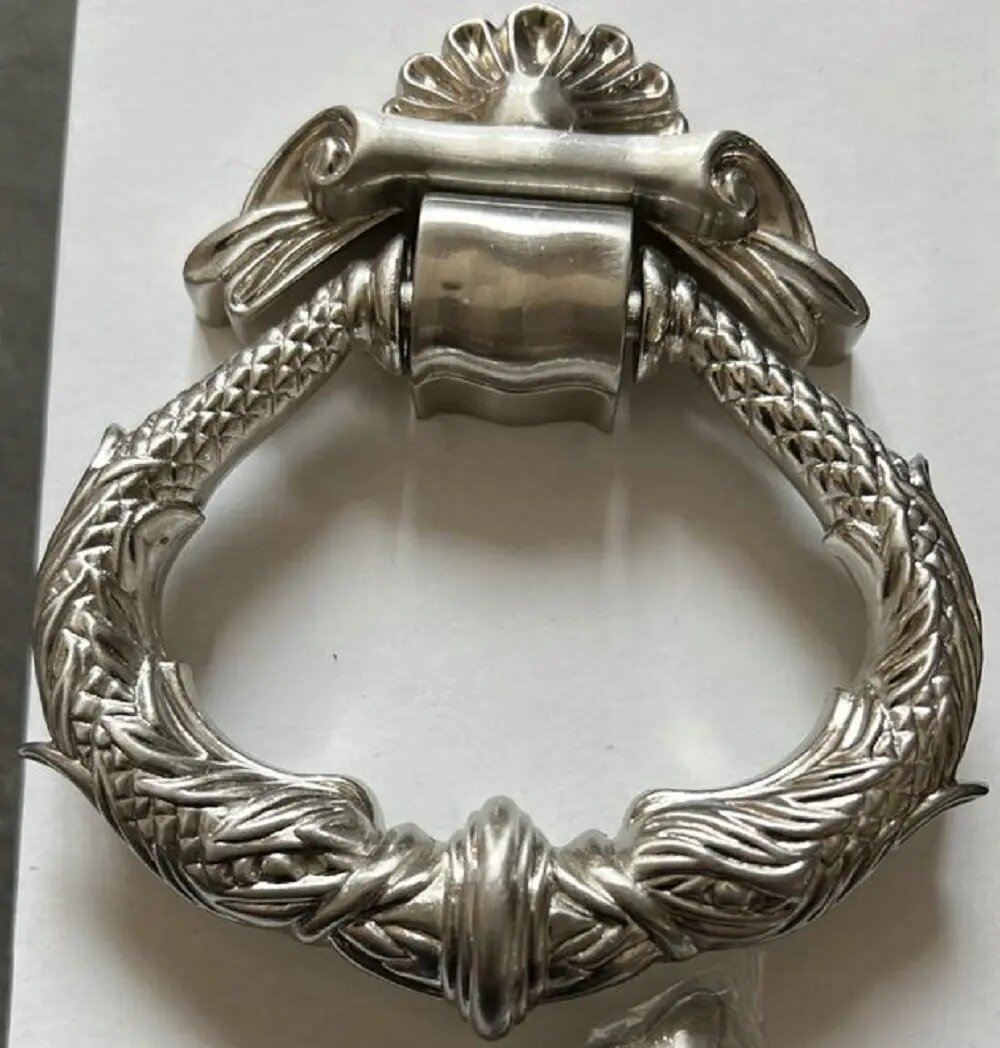 Американский старинный античный дверной мод Knocker 3389 Brushed Nickel