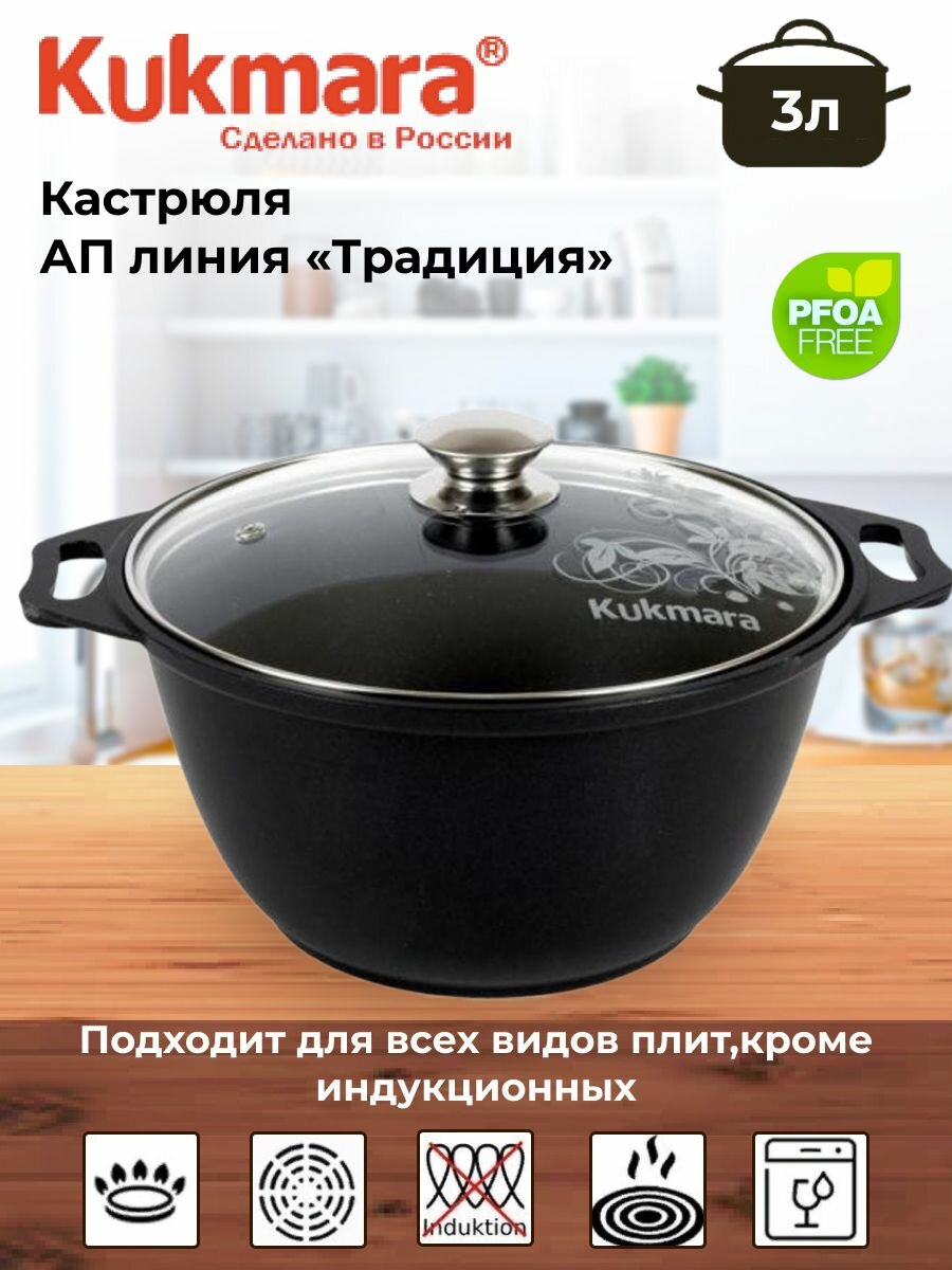 Кастрюля со стеклянной крышкой линия 