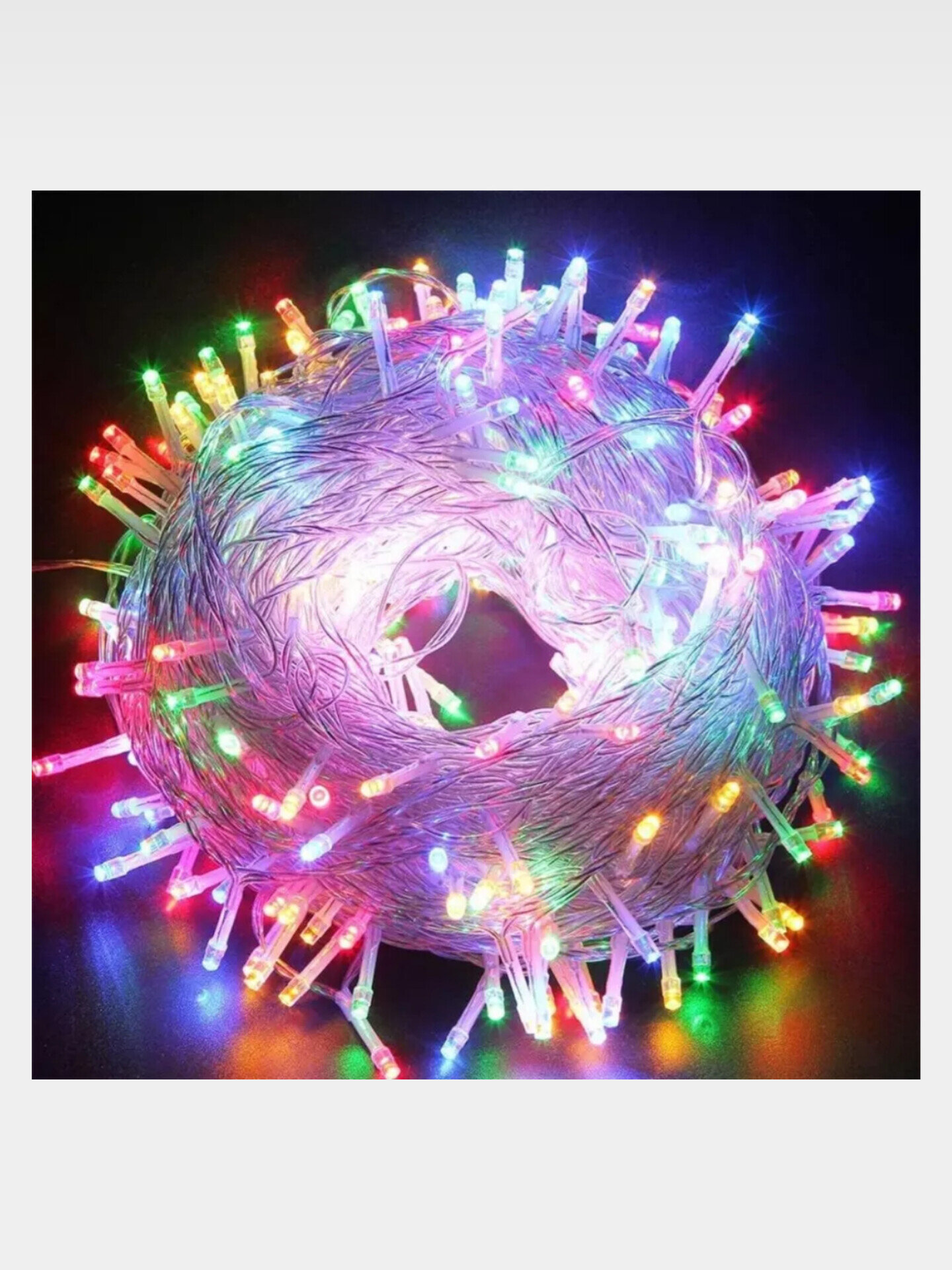 Светодиодная гирлянда для новогодней елки и для украшения интерьера, 8 режимов 8 метр