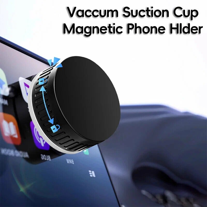 Магнитный вакуумный держатель для телефона с вращением и установкой на панель и стекло