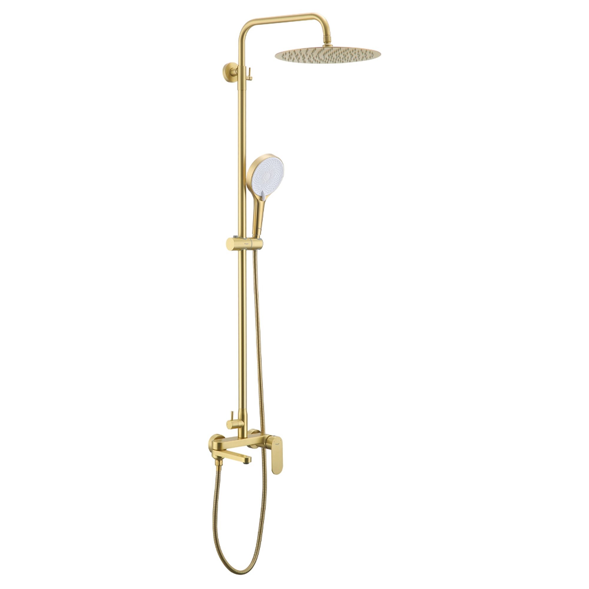 Душевая система Raglo R10.24.03, форма круглая, цвет сатин золотой