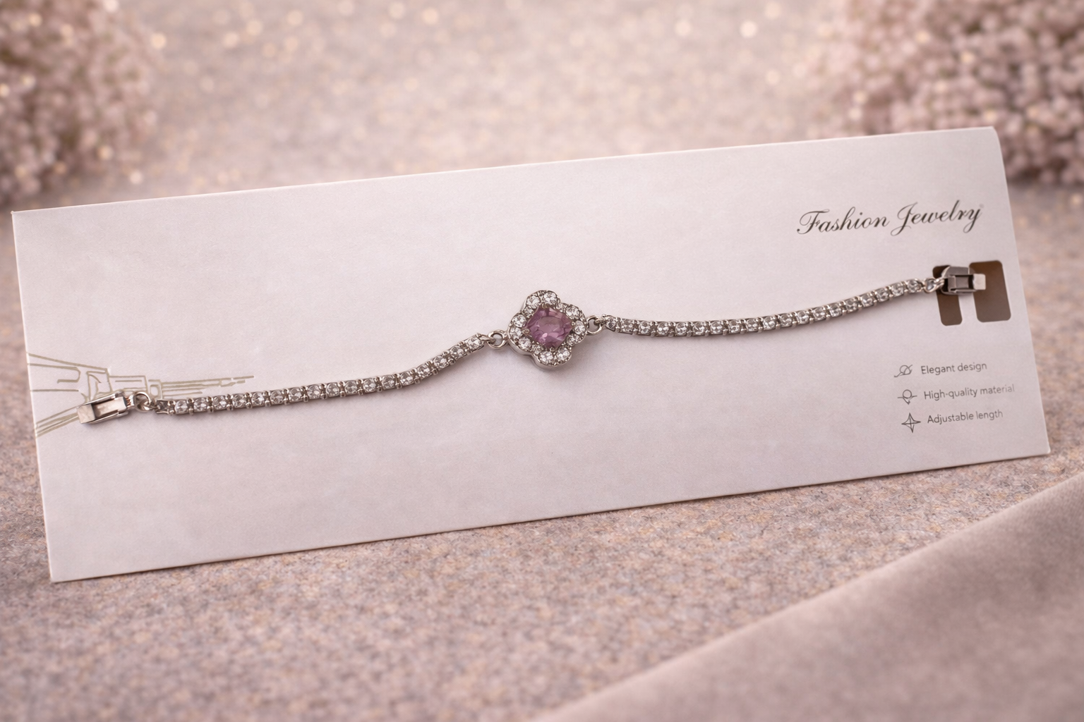 Эластичный браслет, Swarovski Zirconia