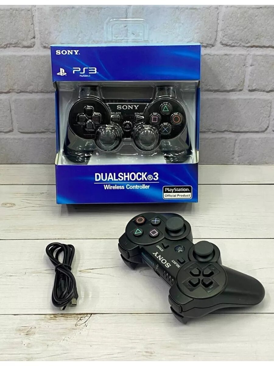 Беспроводной геймпад DualShock 3 для PlayStation 3, USB-кабель в комплекте — фото 1