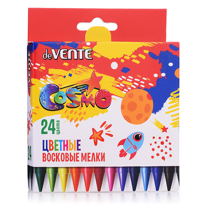 Мелки для рисования восковые для детей 24 цвета
