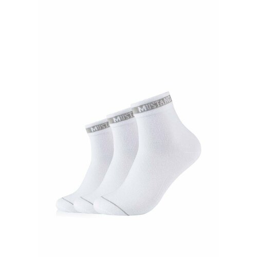 фото Мужские носки mustang, 3 пары, укороченные, размер 43/46, белый