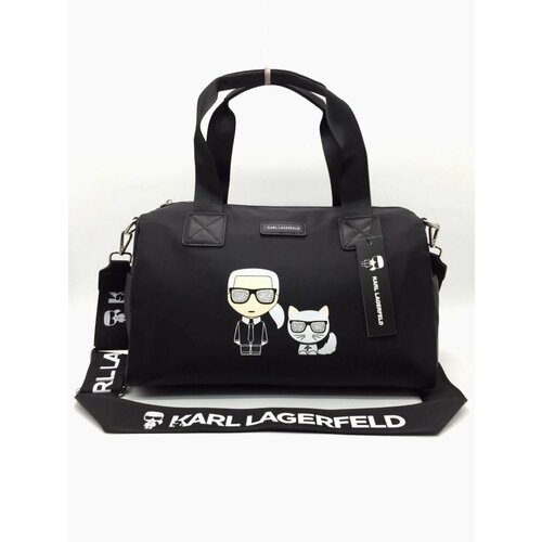 фото Сумка дорожная , 15х30х45 см, ручная кладь, черный без бренда