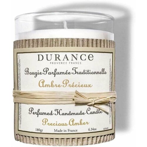 Durance / Ароматическая свеча 180гр Драгоценный янтарь /Precious Amber белый