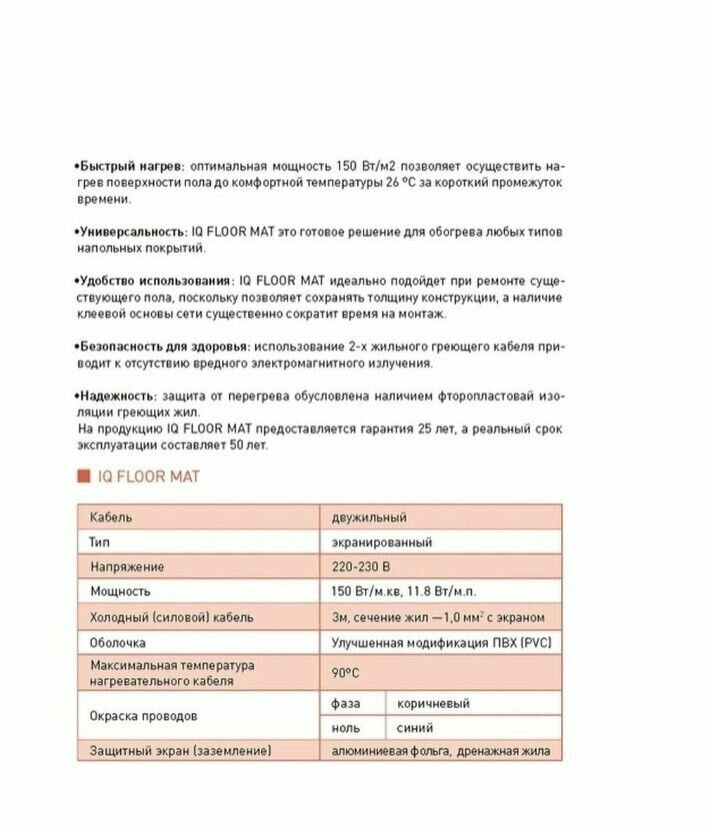 Нагревательный мат IQ Watt Floor mat 6,0 IQWATT - фото №4