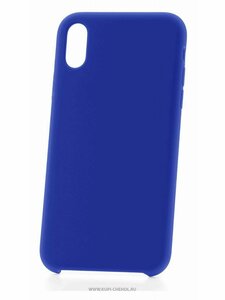 Чехол для Apple iPhone XS Max Derbi Slim Silicone-2 синий, противоударный силиконовый бампер, пластиковая накладка SoftTouch, защитный кейс на Айфон