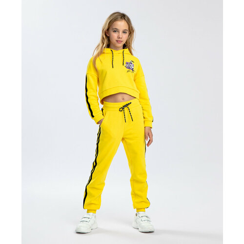 Брюки спортивные Button Blue, размер 140, желтый