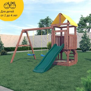 Фото Деревянная детская игровая площадка CustWood Junior Color JC1 безопасный и комфортный игровой спортивный комплекс