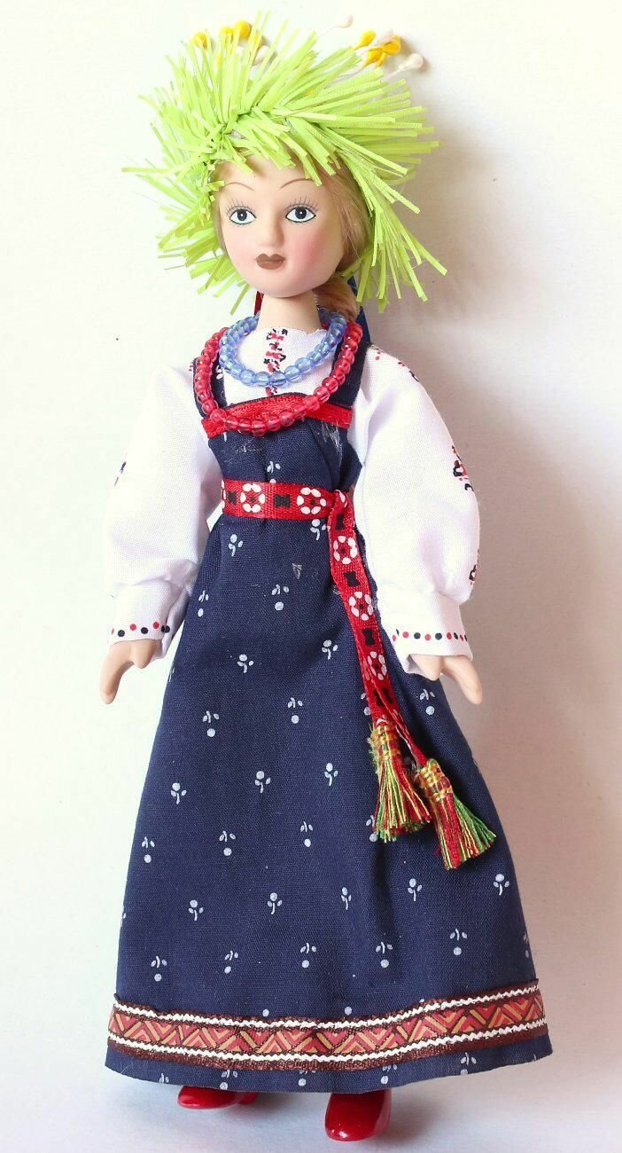 Кукла коллекционная в девичьем костюме Астраханской губернии