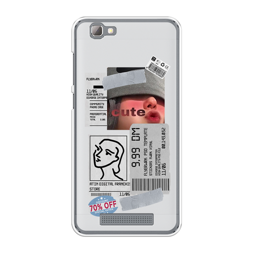 Силиконовый чехол на ZTE Blade A610 / ЗТЕ Блэйд A610 Cute girl collage, прозрачный