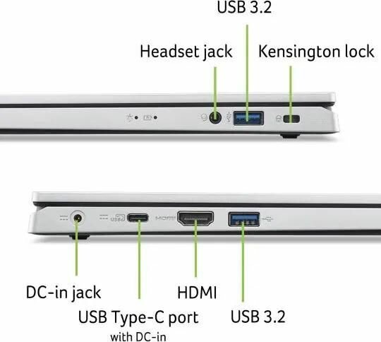 15.6" Ноутбук Acer Extensa 15 EX215-34, Intel N200 1ГГц, 4-ядерный, 16ГБ LPDDR5, 512ГБ SSD, Intel UHD Graphics, Windows 11 Pro + MS Office 2021 Pro, русская клавиатура — фото 1