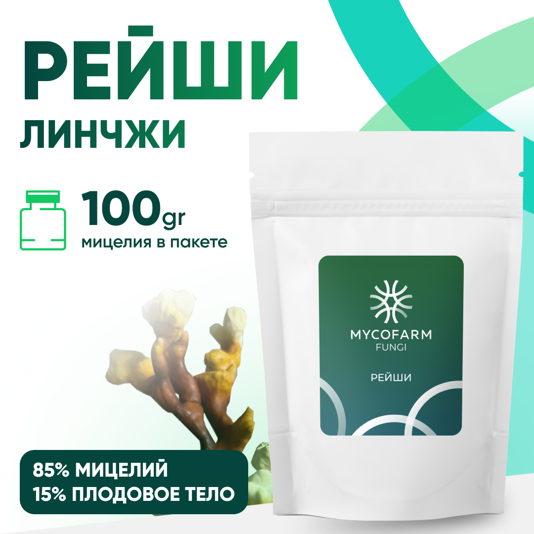 Рейши мицелий 100 грамм (Суперфуд Ganoderma lucidum Rei-Shi)