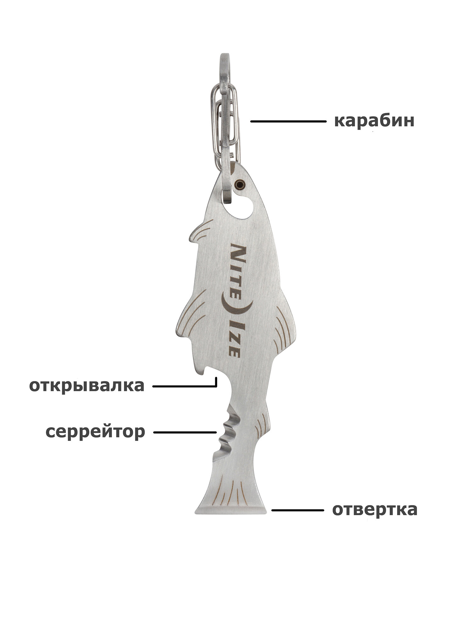 Мультитул-брелок Nite Ize DoohicKey FishKey Key Tool — фото 1