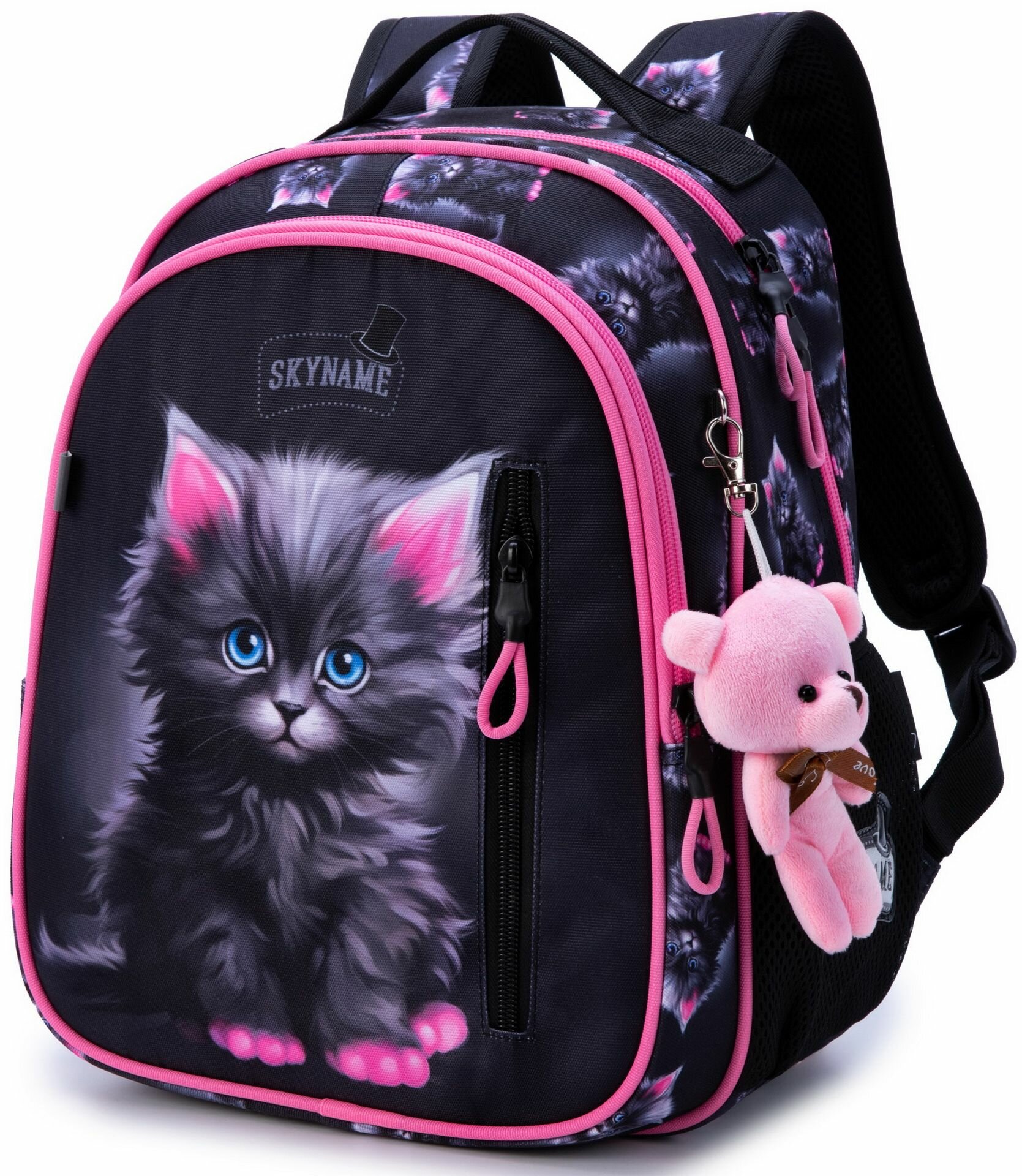 Рюкзак школьный девочки 17л А4 анатомическая спинка+мишка SkyName (Скайнейм)