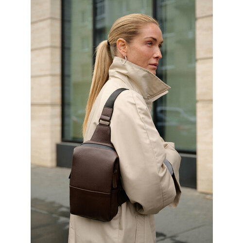 Рюкзак кросс-боди Franchesco Mariscotti фактура зернистая туман 14300₽