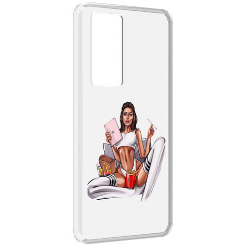 Чехол MyPads Модная-иллюстрация-девушки женский для Realme GT Master Explorer Edition задняя-панель-накладка-бампер