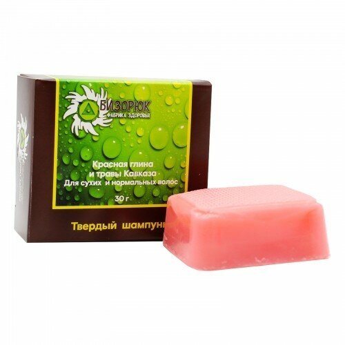 Шампунь твердый лечебный Красная глина с травами Кавказа 30 гр 144₽