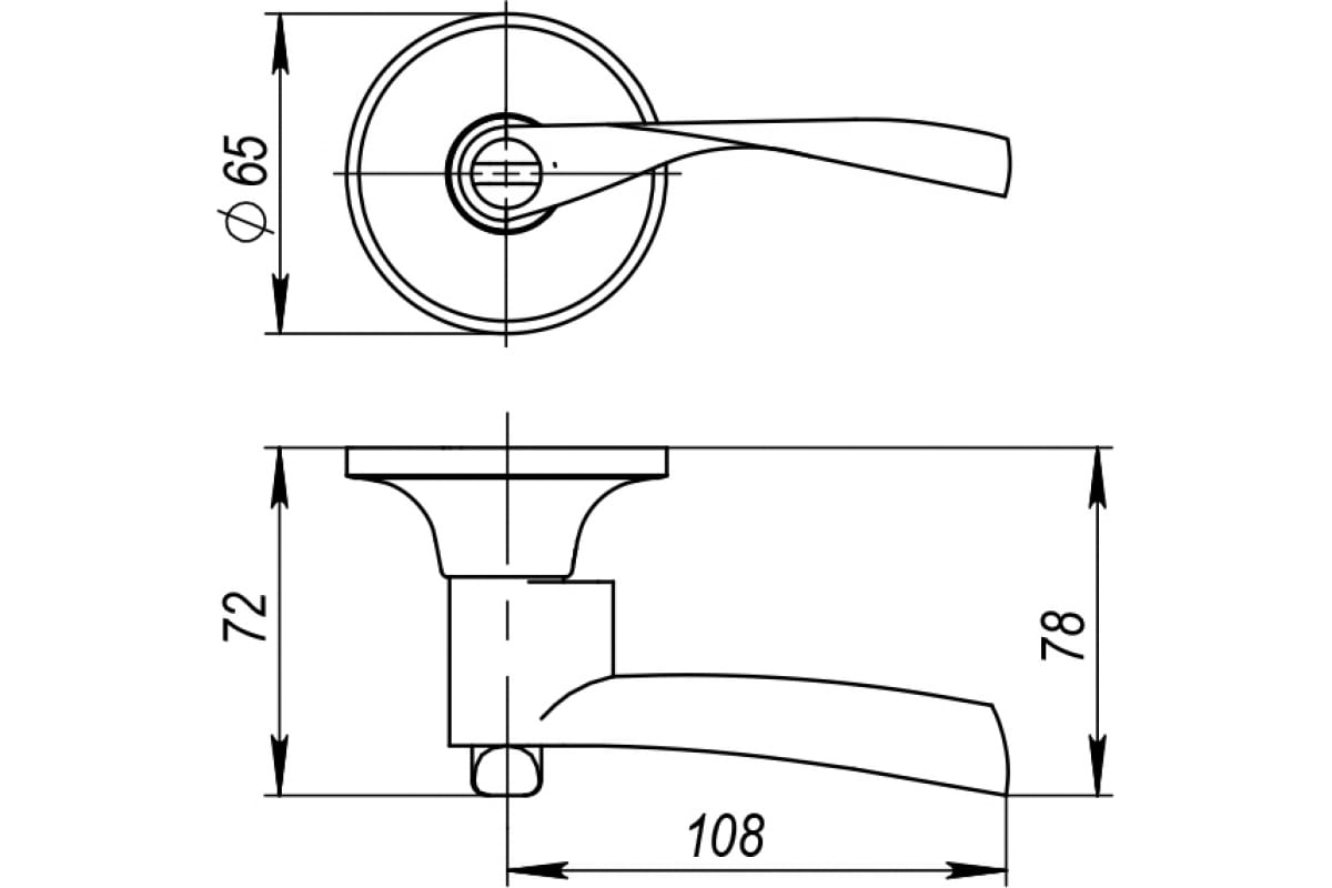 Ручка с защелкой межкомнатная, на круглой розетке 6010 BL-E (ключ/фиксатор) черный - фотография № 3