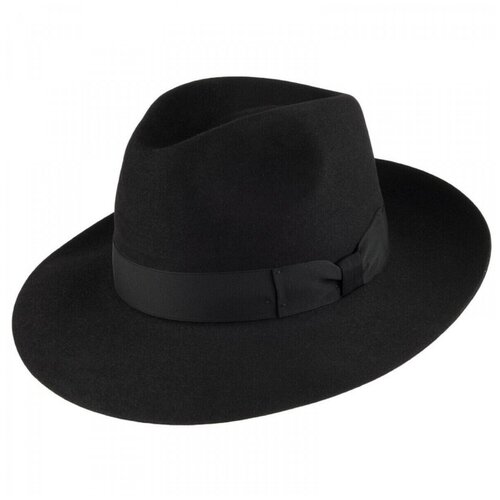 Шляпа Hathat, размер M, черный new wide brim leopard print flat top wool fedora felt hat for women autumn winter boater jazz cap black band