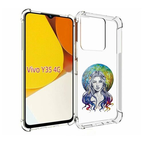 Чехол MyPads девушка с красивыми волосами для Vivo Y35 4G 2022 / Vivo Y22 задняя-панель-накладка-бампер