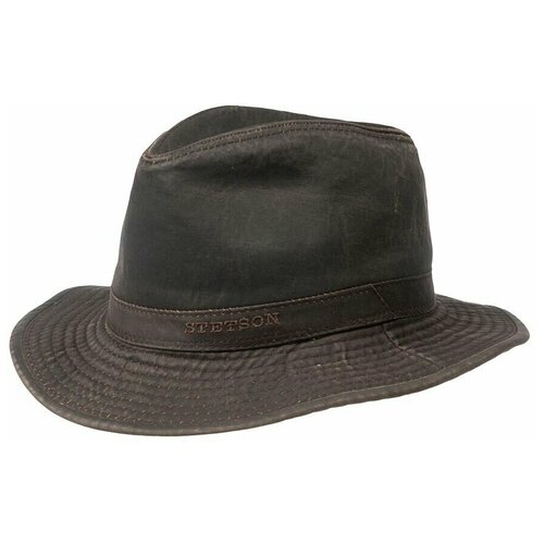 фото Шляпа федора stetson, хлопок, подкладка, размер 59, коричневый