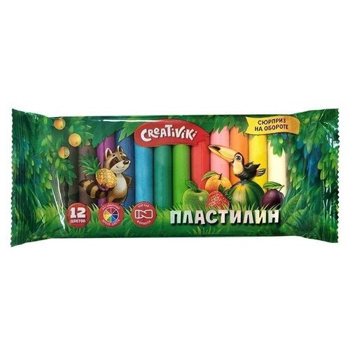 Пластилин 12 цветов Creativiki, по 10г, 34 уп. (ПЛ1012КР)