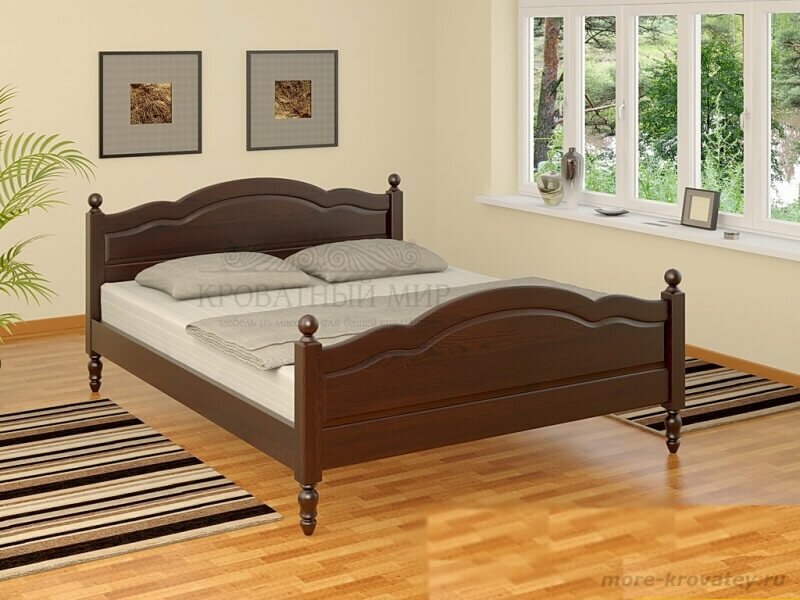 Деревянная кровать из массива сосны Герцог, 90х200 см (габариты 100х210 см).