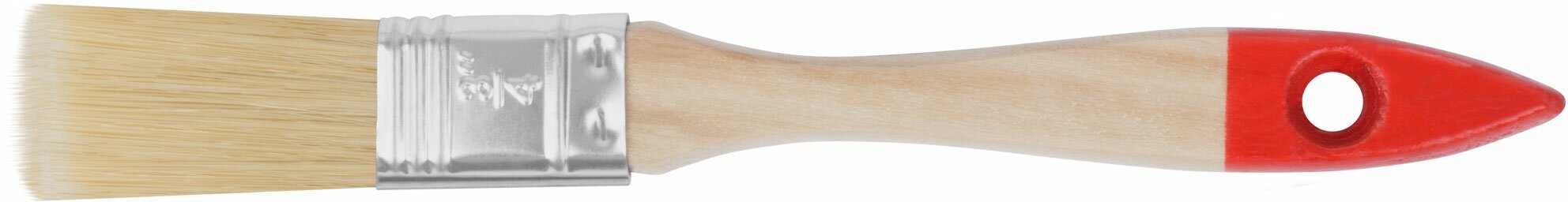 Кисть флейцевая "Стандарт", натур. светлая щетина, деревянная ручка 3/4" (19 мм) (01032)