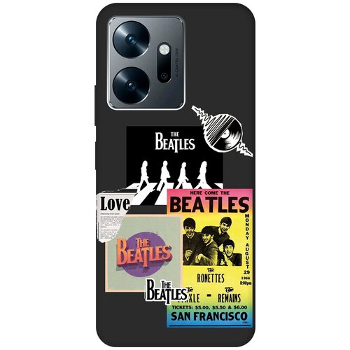 Матовый чехол Beatles Stickers для Infinix Zero 20 / Инфиникс Зеро 20 с 3D эффектом черный дизайнерский силиконовый чехол для инфиникс зеро 20 infinix zero 20 яркие абстракции