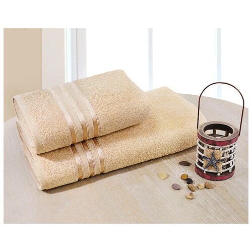 фото Доми набор из 2-х полотенец harmonika цвет: бежевый 50х80 см, 70х130 см dome