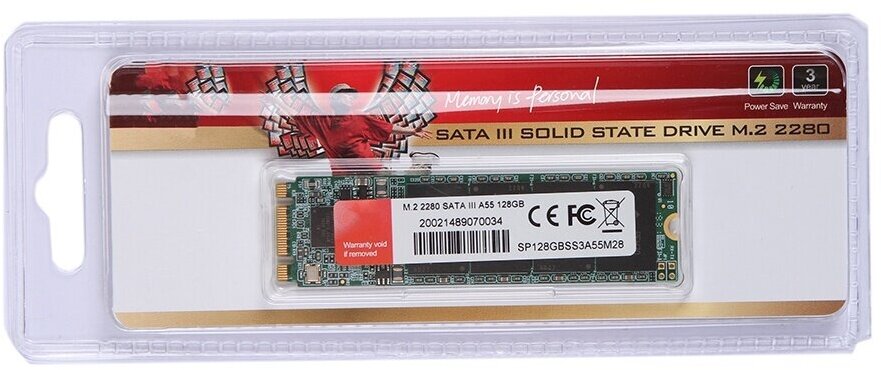 Накопитель SSD M.2 2280 Silicon Power A55 128GB SATA 6Gb/s 3D TLC 560/480MB/s MTBF 1.5M - фото №7
