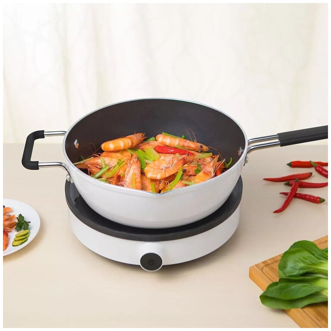 Сковорода Zhiwu Cooking Frying Pan GJC03CM (White/Белый) - фотография № 4