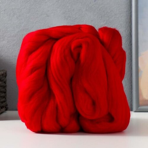 Троицкая камвольная фабрика Шерсть для валяния 100% тонкая мериносовая шерсть 100гр (06 красный)