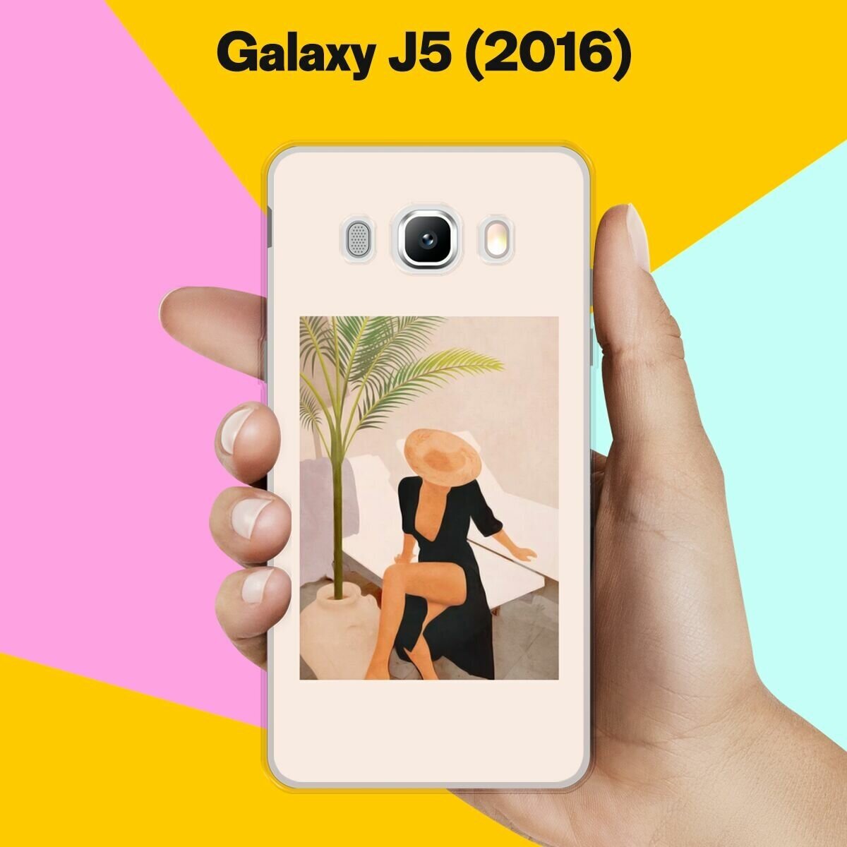 Силиконовый чехол на Samsung Galaxy J5 (2016) Девушка в черном / для Самсунг Галакси Джи 5 2016