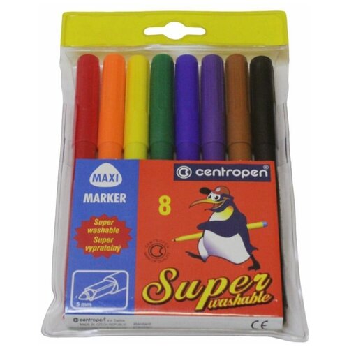 Набор фломастеров Centropen Super Washable, 8 шт