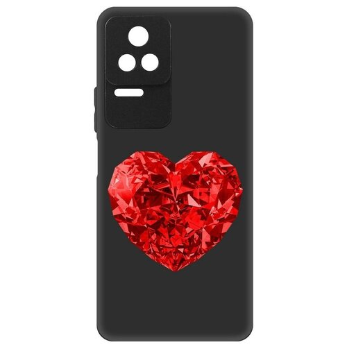 Чехол-накладка Krutoff Soft Case Рубиновое сердце для Xiaomi Poco F4 черный чехол накладка krutoff soft case рубиновое сердце для xiaomi poco x5 черный