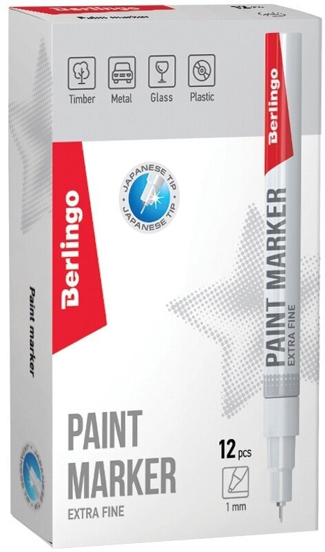 Маркер-краска Berlingo "Uniline PA100" белая, 1мм, нитро-основа