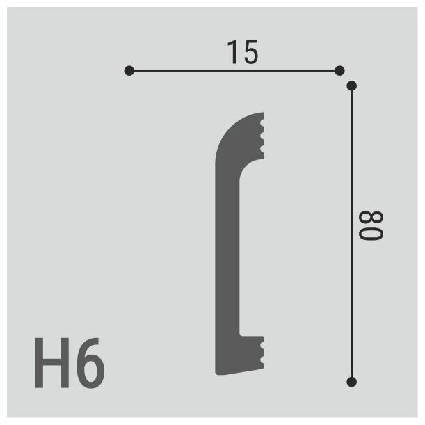 Плинтус напольный ударопрочный Н6 80х15x2000 мм