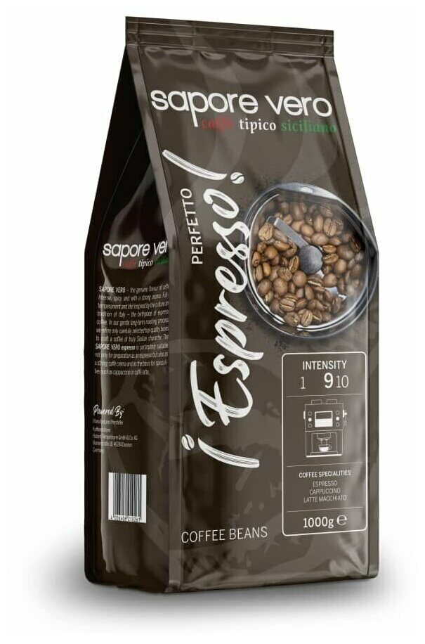 Кофе в зернах Sapore Vero Perfetto Espresso, 100% арабика темной обжарки, 1кг. - фотография № 1