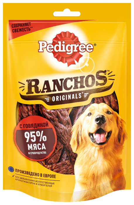 Лакомство для собак Pedigree Ranchos мясные ломтики с говядиной