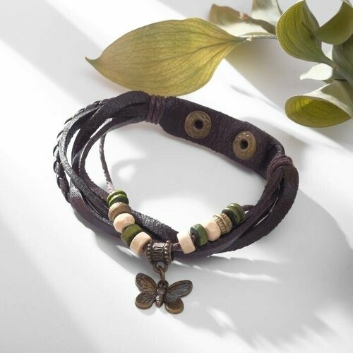 фото Браслет, дерево, металл, 1 шт., черный, коричневый нет бренда