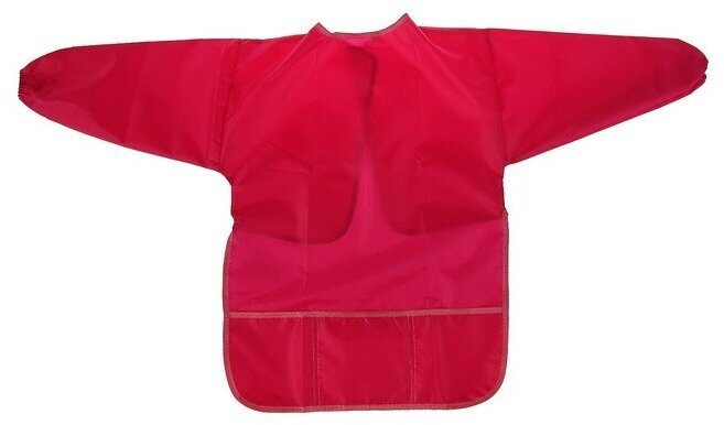 Фартук-накидка с рукавами для труда, 610 х 440 мм, 3 кармана, рост 120-146 см, Calligrata, розовый, длина рукава 34 см