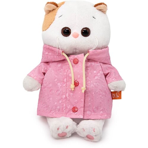 Мягкая игрушка Basik&Co Кошечка Ли-Ли BABY в плащике, 20 см, белый/розовый мягкая игрушка ли ли baby в плащике 20 см