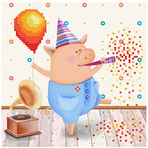 Б-0130 Набор для вышивания бисером Бисеринка 'Праздник' 17*17см