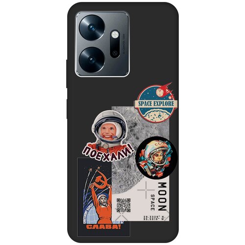 Матовый чехол Gagarin Stickers для Infinix Zero 20 / Инфиникс Зеро 20 с 3D эффектом черный дизайнерский силиконовый чехол для инфиникс зеро 20 infinix zero 20 яркие абстракции