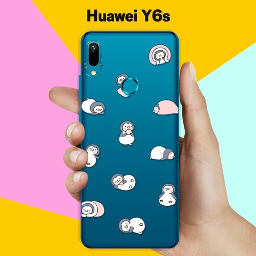 Силиконовый чехол Узор из пингвинов на Huawei Y6s силиконовый чехол узор из пингвинов на huawei p smart 2019